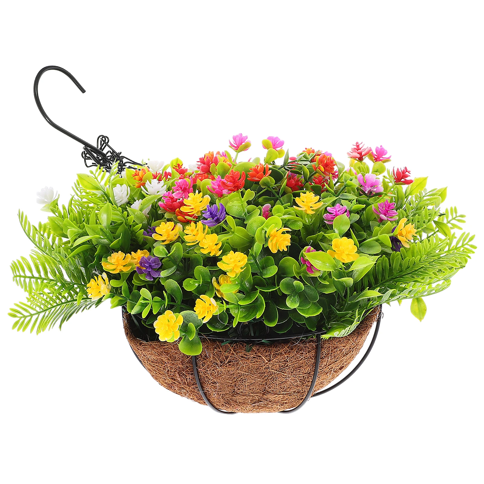 

Hanging Flower Basket Artificial Plants Uv Resistant For Outdoor Indoor Decor Lifelike Garden Pendant Home Office Bedroom