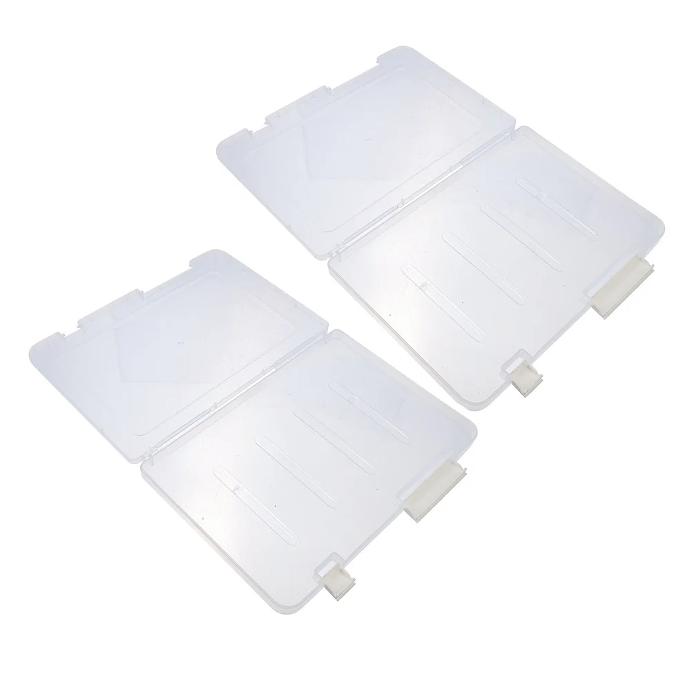 

2Pcs A5 Clear File Storage Box Multifunctional Plastic Bins Organizer Office Home School Documents Receipts Photos Stamps