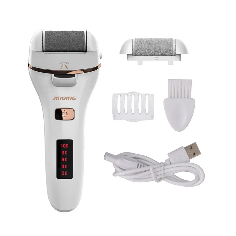 مقشر قدم كهربائي قابل لإعادة الشحن، للكعوب المتشققة - أداة محمولة للعناية بالقدم، مع رأس طحن بديل، إعدادين للسرعة، U #3