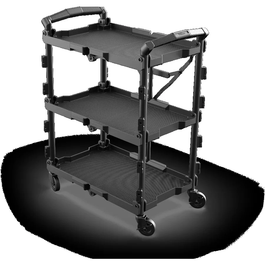 Hyper Tough Hyper Stack New Foldable Collapsible Utility Cart, Black