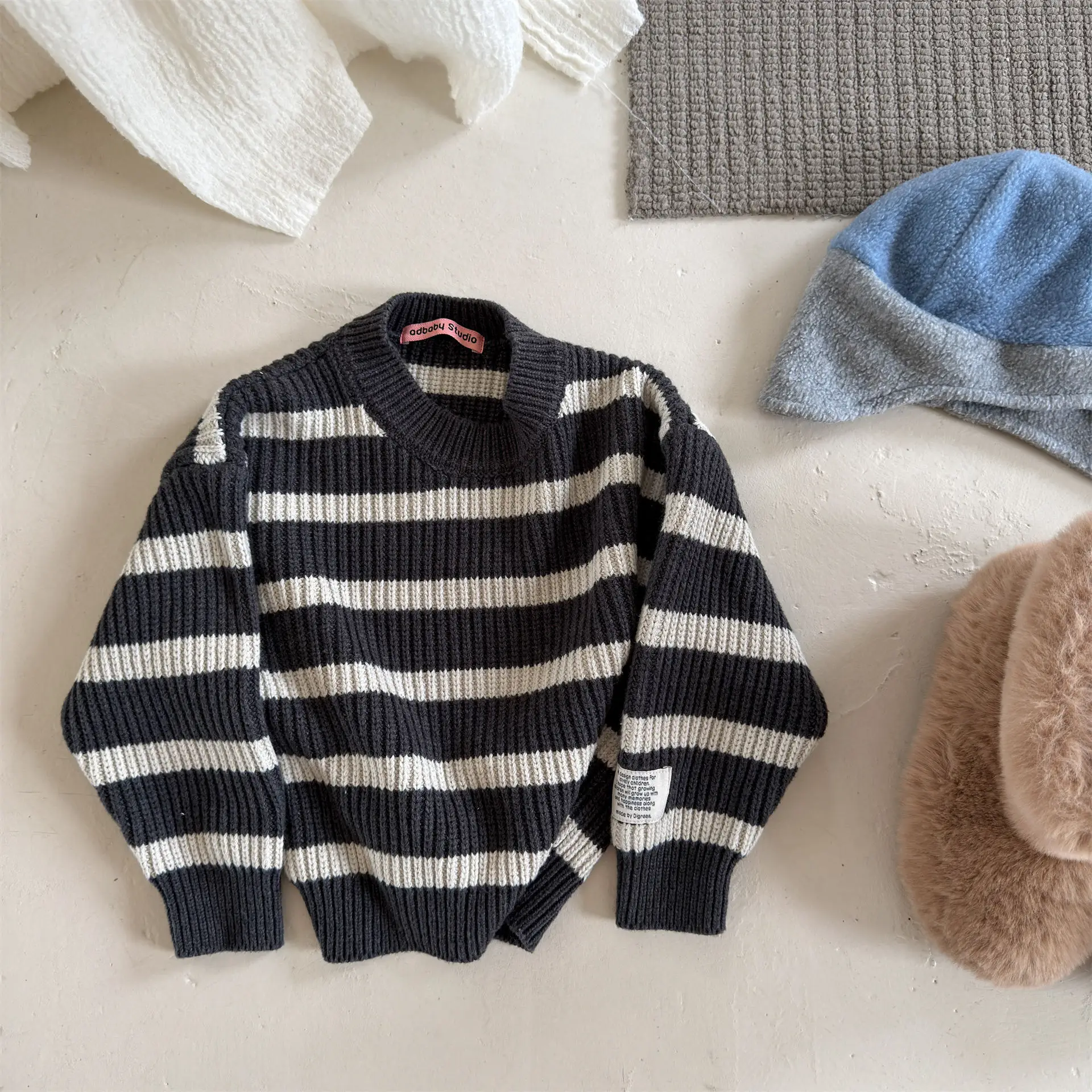 Kids Sweater 2026 Autumn Winter Kids Knitted Sweater Korean Style Casual Pullover Top For Boys Girls 1 2 3 4 5 6 Years