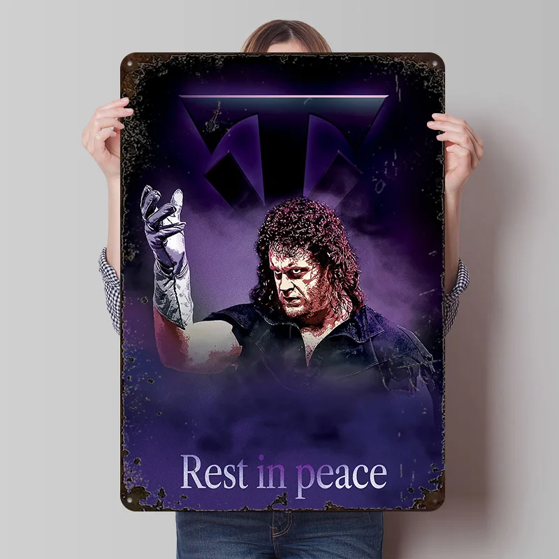 The Undertaker Tribute Printed Poster Customized Wall Art Retro Vintage Metal Tin Signs for Home Interior Decoration Living Room