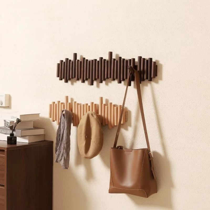 European Simple Wall Clothes Hangers Porch Wall Clothes Hanger Retro Classic Solid Wood Hangers Indoor Home Storage Collection