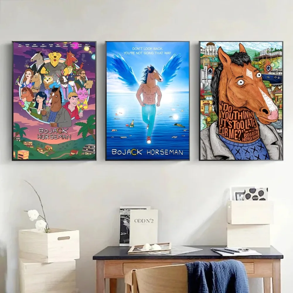 1PC Cartoon BoJack Horseman Poster Paper Print Home Living Room Bedroom Entrance Bar Restaurant Cafe Art Painting Decoration