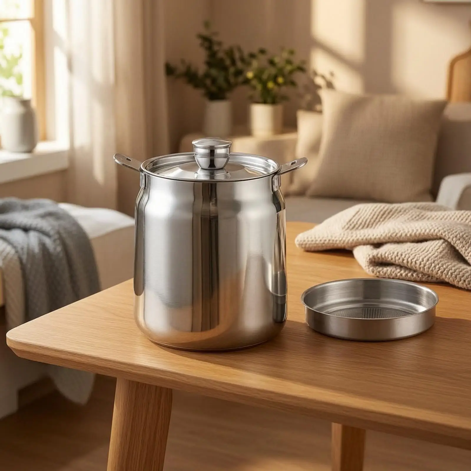 Grease Container Heat Resistant Stainless Steel Grease Container with Filter Mesh Cooking Oil Strainer Pot Easy to Clean view 4
