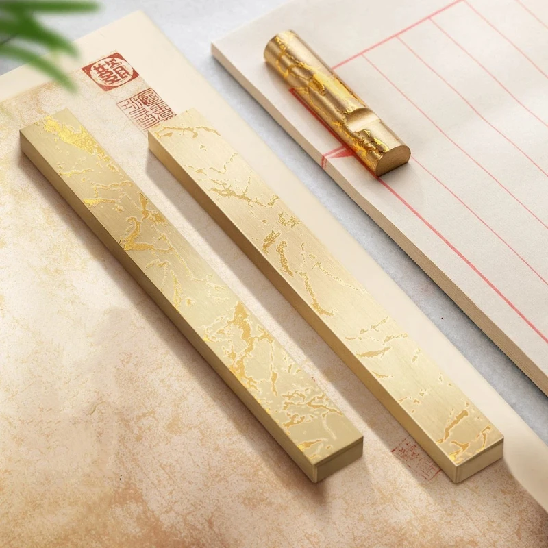 fermalibro-in-ottone-massiccio-con-effetto-schizzi-d'inchiostro-e-lamina-oro-argento-con-poggia-penna-per-pratica-di-scrittura-a-caratteri-regolari-piccoli-decorazione-da-scrivania-articolo-artistico