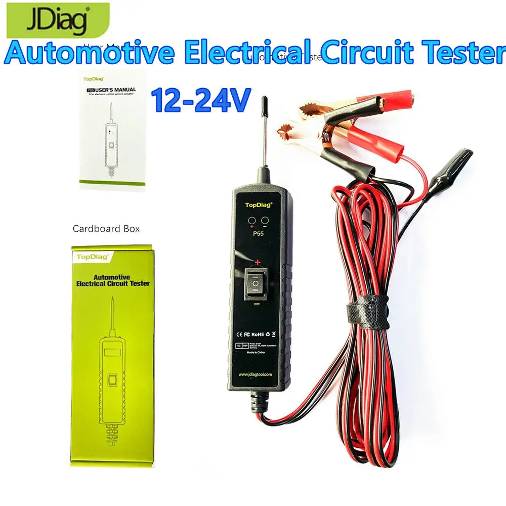Topdiag P55 Automotive Electrical Wiring Tester Car Power Probe Tester 12-24V Current Analyzer Test Car Diagnostic Tool