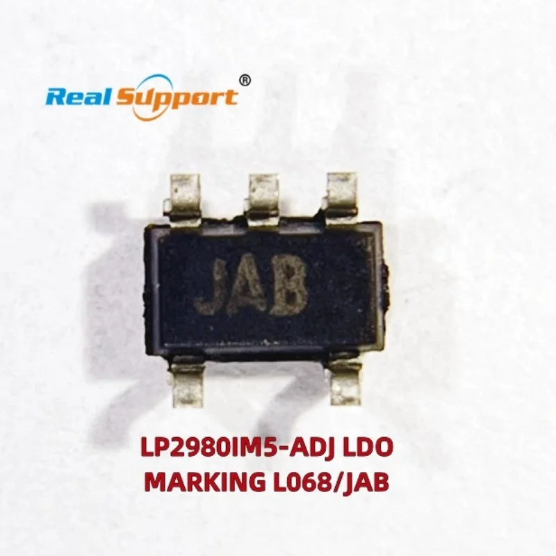 Original LP2980 LP2980IM5-ADJ LDO Marking L06B JAB Linear Voltage Regulator IC Positive Adjustable 1 Output 50mA SOT-23-5