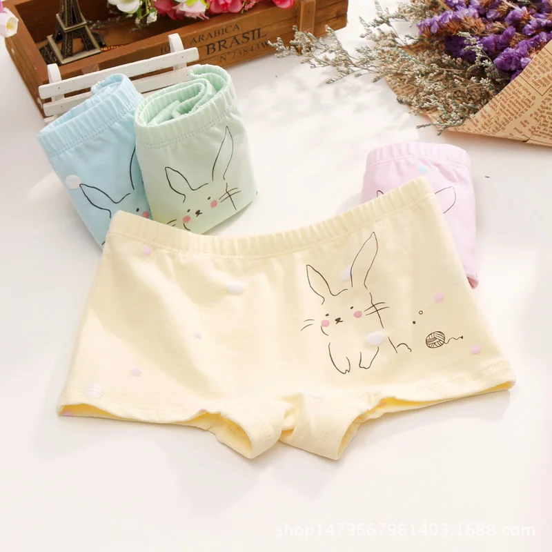 

Girls' Underwear Cartoon Little White Rabbit Girl Baby Combed High-Quality Cotton Flat Bottoms