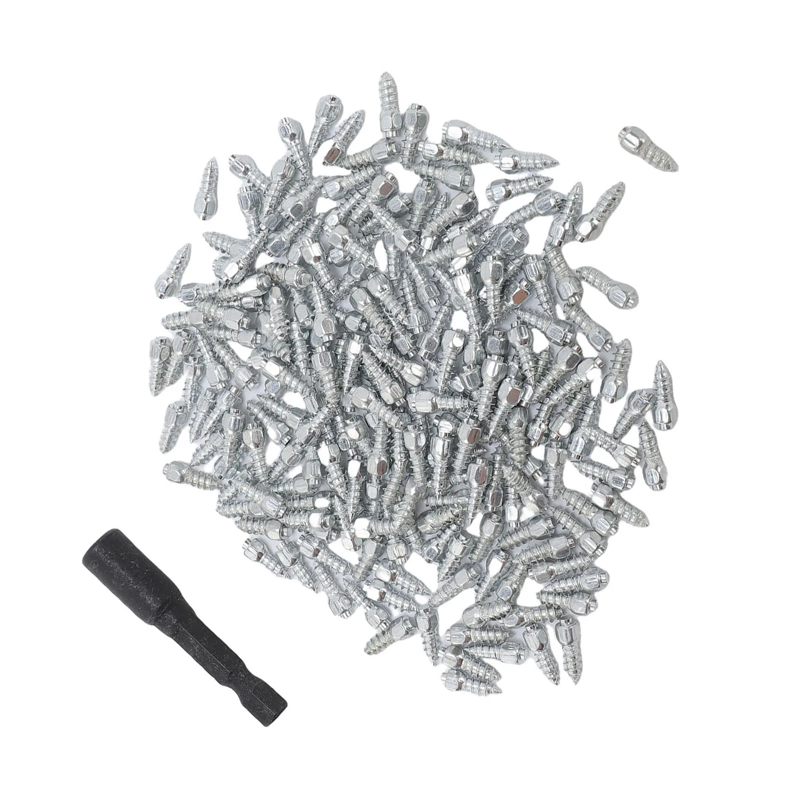 200PCS 12mm Tire Studs Steel Anti Slip Anti Ice Snow Tire Spikes with Installation Tool for Motorbike Motorcycle Dirt Bike