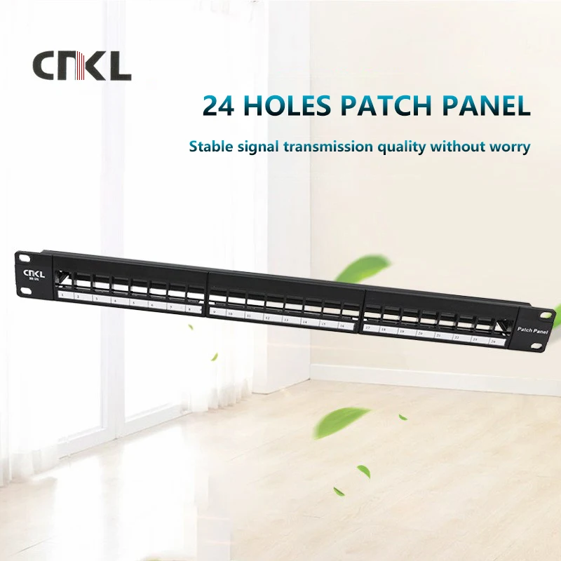 24 Port Patch panel RJ45 UTP19" Inch Rackmount  Network Bracket Keystone Jack Patch panel Network Patch panel