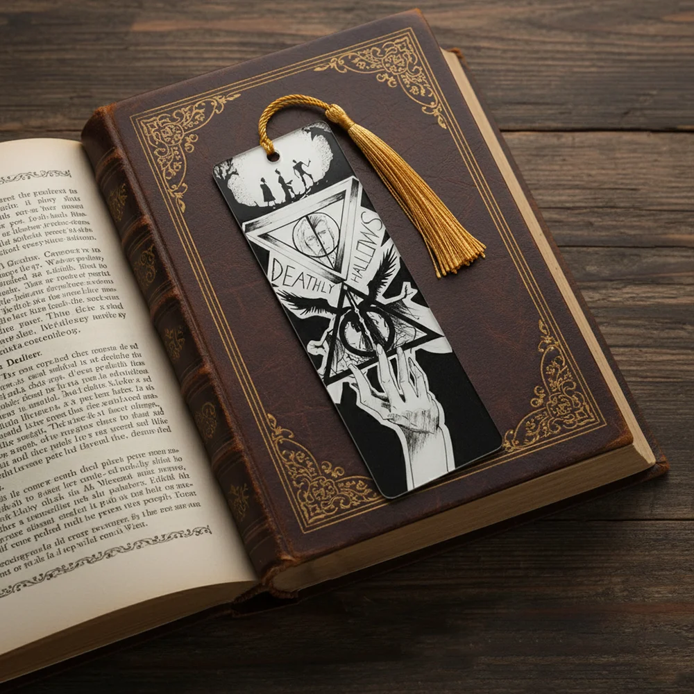 Harry Acrylic Potter Bookmark Deathly Hallows with Tassel Magic Academy Hogwarts Gift Halloween Gift