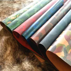 1.8-2.0mm genuine wax camouflage vegetable tanned leather handmade diy greasy head layer cowhide leather fabric