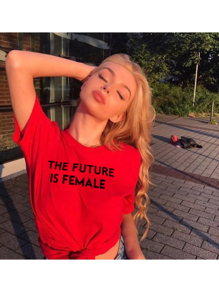 

THE FUTURE IS FEMALE Print Women Tshirt Summer Casual T Shirt for Lady Girl Top Tee Fashion Tumblr Grunge Tshirts