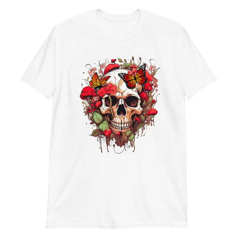 

Skull And Mushrooms T Shirt Magic Mushroom Fungi