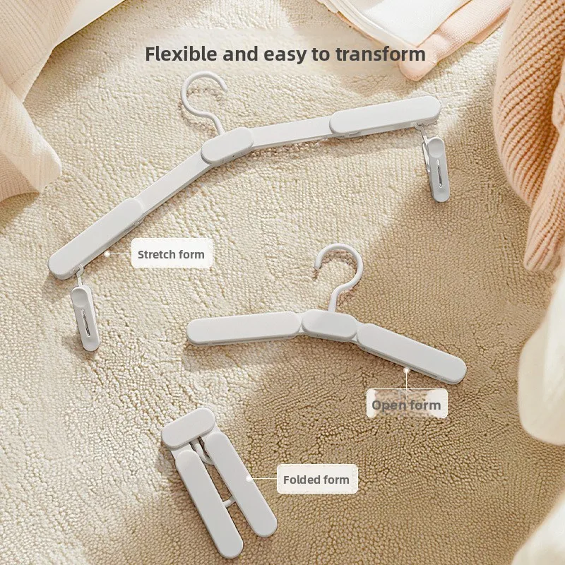 Foldable Travel Hanger with Non-Slip Thick Design and Windproof Clips for Home and Business Trip and Travel Use