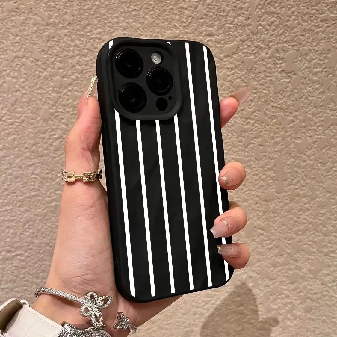 Черно-белый полосатый минималистичный чехол для телефона INS для iPhone 17 Air 16 15 14 13 12 11 Pro Max Plus X XR XS 7 8 Мягкий силиконовый чехол