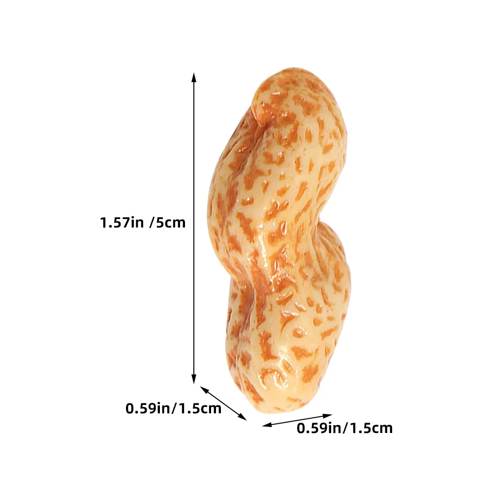 6Pcs Artificial Peanut Props PVC Realistic Faux Peanut Decorations for Kitchen Decor Party Layout Decor