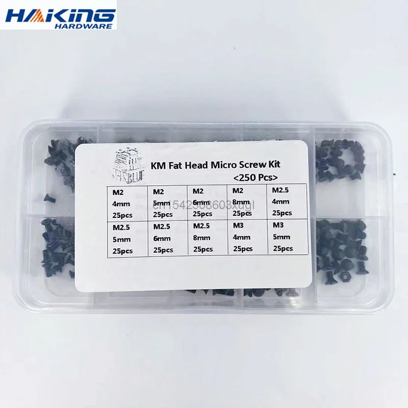 

250Pcs/500Pcs M2 M2.5 M3 KM Screw Flat Head Phillips Screws Laptop Notebook Screws Set Kit for computer small screw