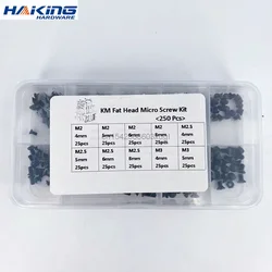250Pcs/500Pcs M2 M2.5 M3 KM Screw Flat Head Phillips Screws Laptop Notebook Screws Set Kit for computer small screw