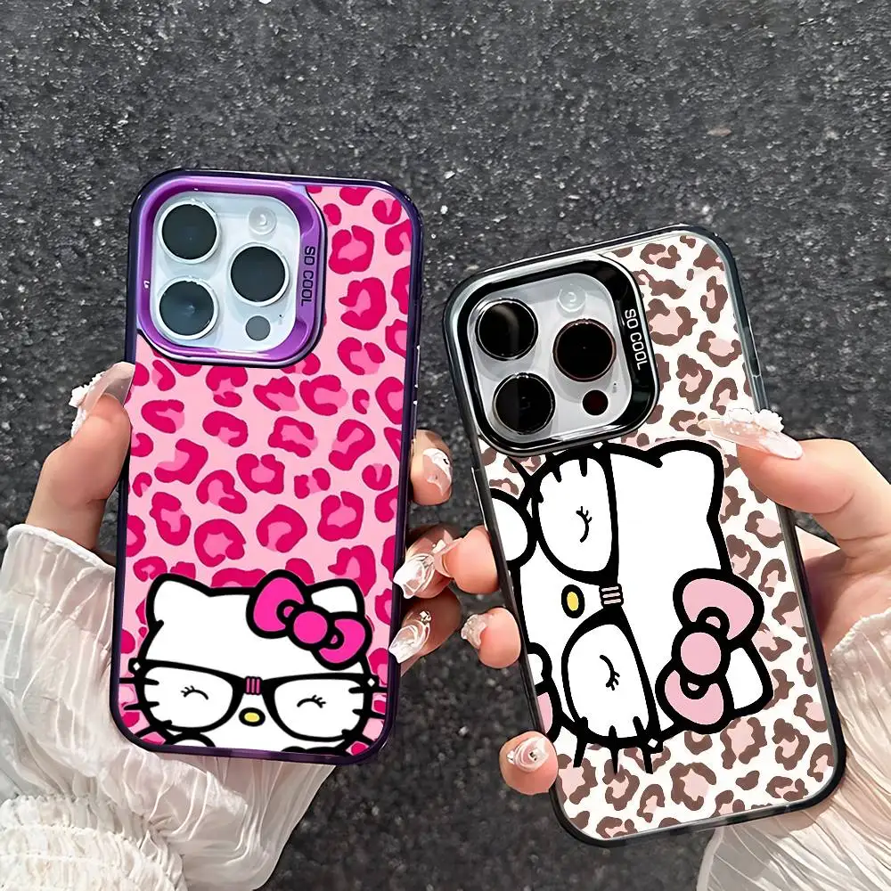 

Sexy H-Hello-Kitty-S Leopard Print Phone Case For IPhone 17 16 15 11 12 13 14 Pro Max 16 Plus 12 Mini 7 8 XR XS 15Pro MAX Cove