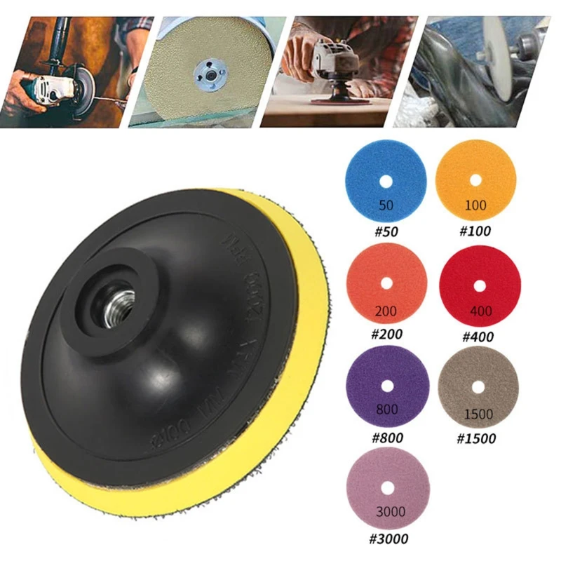 

Water Grinding Pad Grit Wet Diamond Polishing Pads and Hook for Ideal Buffing for Granite Concrete Marble Stone TOP ones