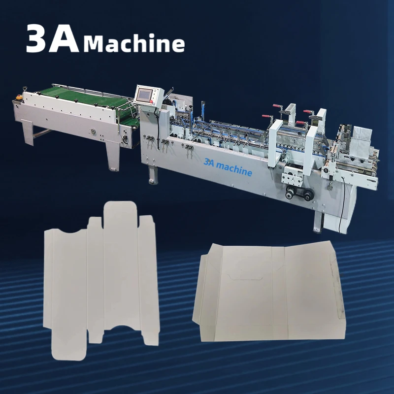 3ACQ-580D PLC Automatic Pneumatic Side Glue Folder Gluing Machine High-Speed 250m/min Mini Box Glue System