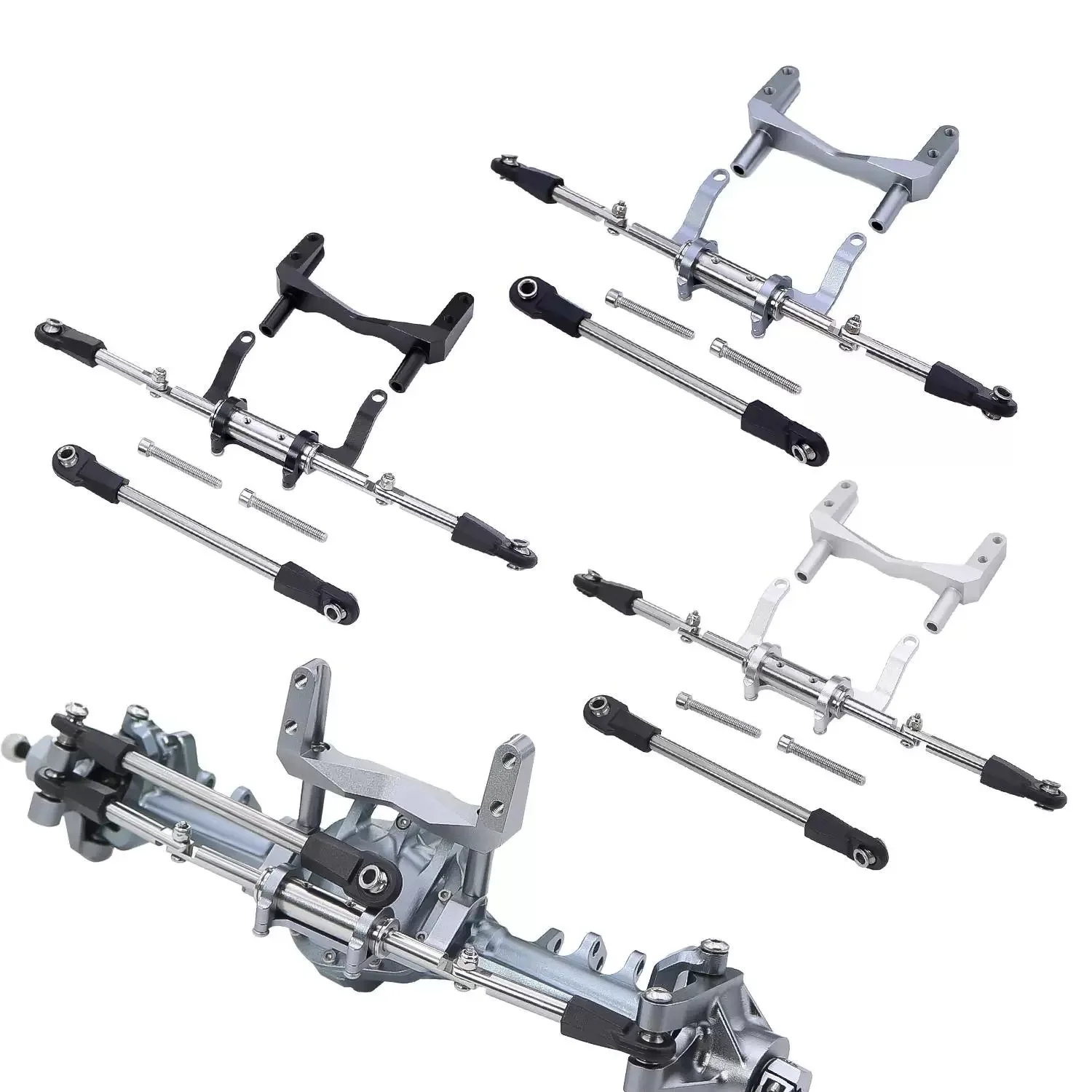 Aluminium Servo Mounts Met Simulatie Hydraulische Stuurset Voor 1/10 SCX10 II 90046 Rechte As RC Auto Upgrade Onderdelen