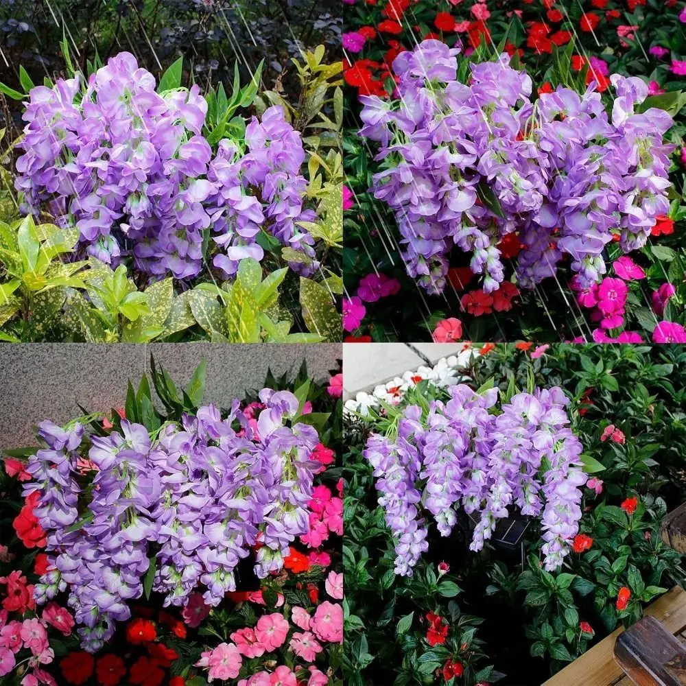 

Realistic Solar Wisteria Flower Lamp Creative Cordless Garden Floor Lamp Ground Mounted Artificial Simulation Flower Lamps