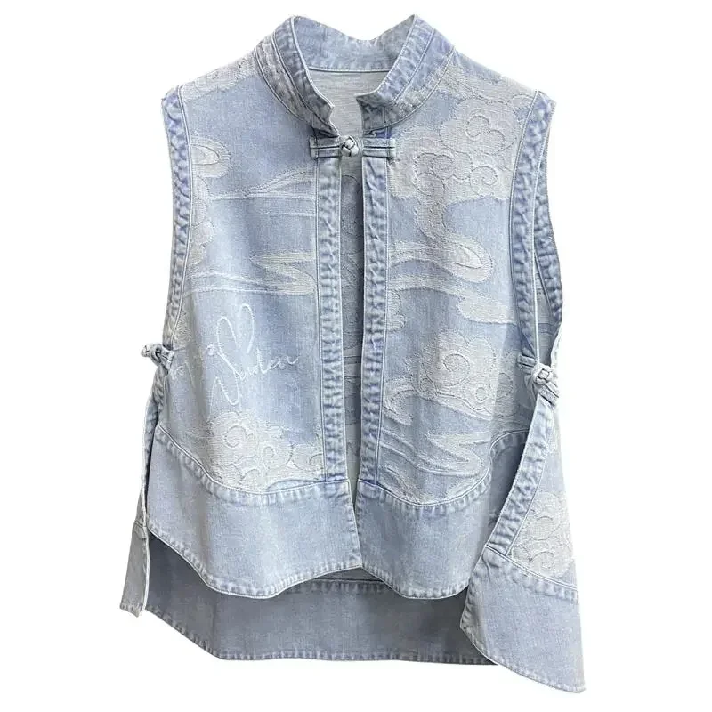 Fashion Denim Vest Women's 2024 Net Infrared Wear Loose Summer Thin Section Outer Wear Vest Vest Jacket E7