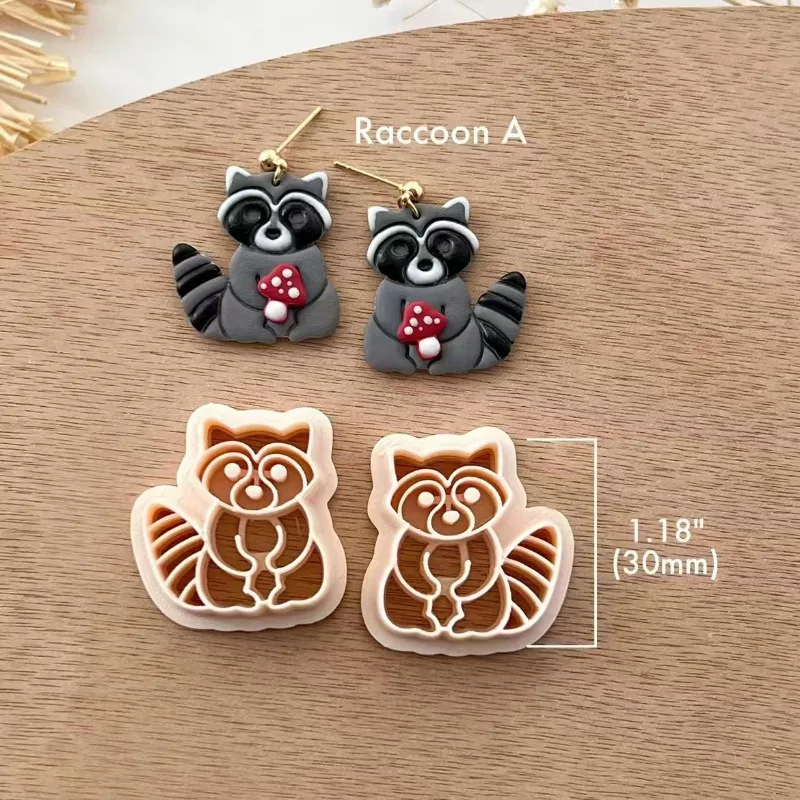1 Para Szop Mysz Polymer Clay Cutter Cartton Animal Ceramic Pottery Clay dla DIY Kolczyk Biżuteria Wisiorek Ręczne cięcie Die — zdjęcie 6