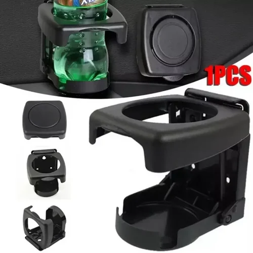 Imagen 1 del producto Portavasos plegable Universal de alta calidad para coche, portavasos negro, portavasos multifuncional, suministros para automóviles, estilo de coche