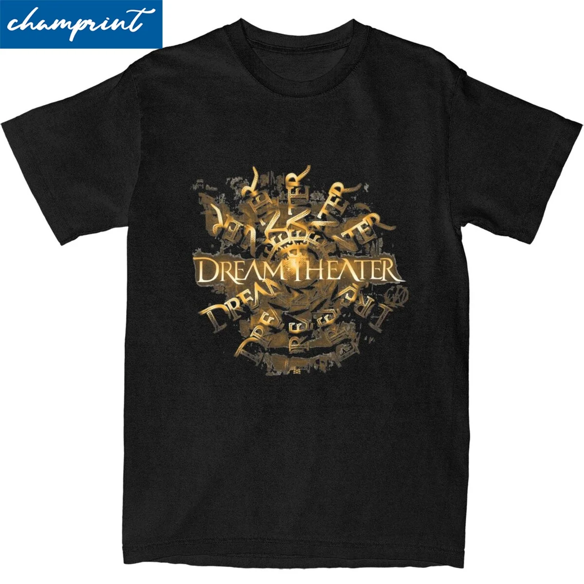 Gold Theater Ring T-Shirt Unisex 100%Cotton Top Tee Retro Dream Theater Band Round Neck Short Sleeve