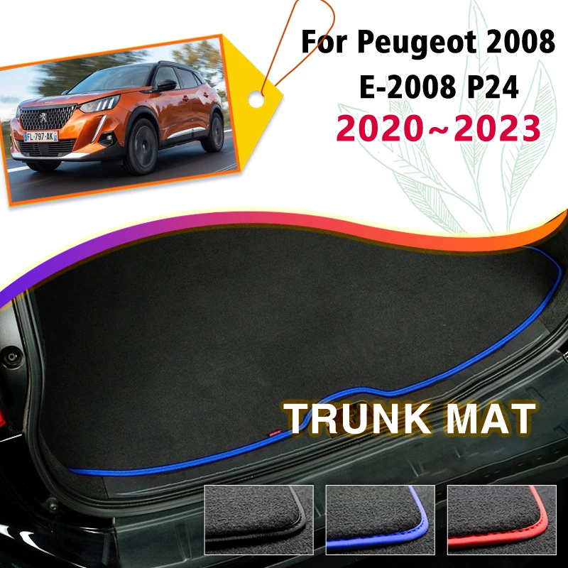 

Коврик для багажника Peugeot 2008 E-2008 P24 2020 ~ 2023, поднос для багажника, задний багажник, напольный коврик для багажа, автомобильные аксессуары 2022