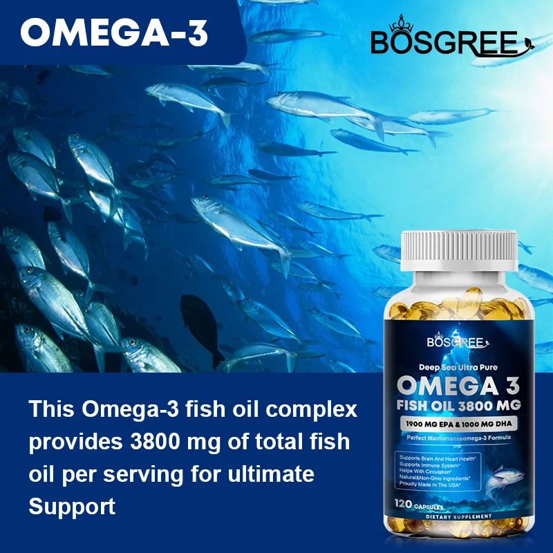 Omega 3 Fish Oil Supplement, EPA+DHA - Suitable for Heart, Liver, Eye, Brain,Joint Health-Attention,Memory,and Emotional Support - view 2