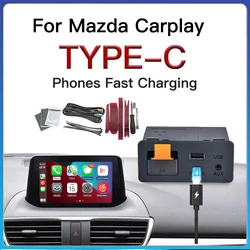 TYPE-C 카플레이 안드로이드 자동차 허브, OEM 개조 USB, 마쓰다 2 3 6 CX3 CX5 CX8 CX9 MX5 Miata Demio TK78669U0C 키트용