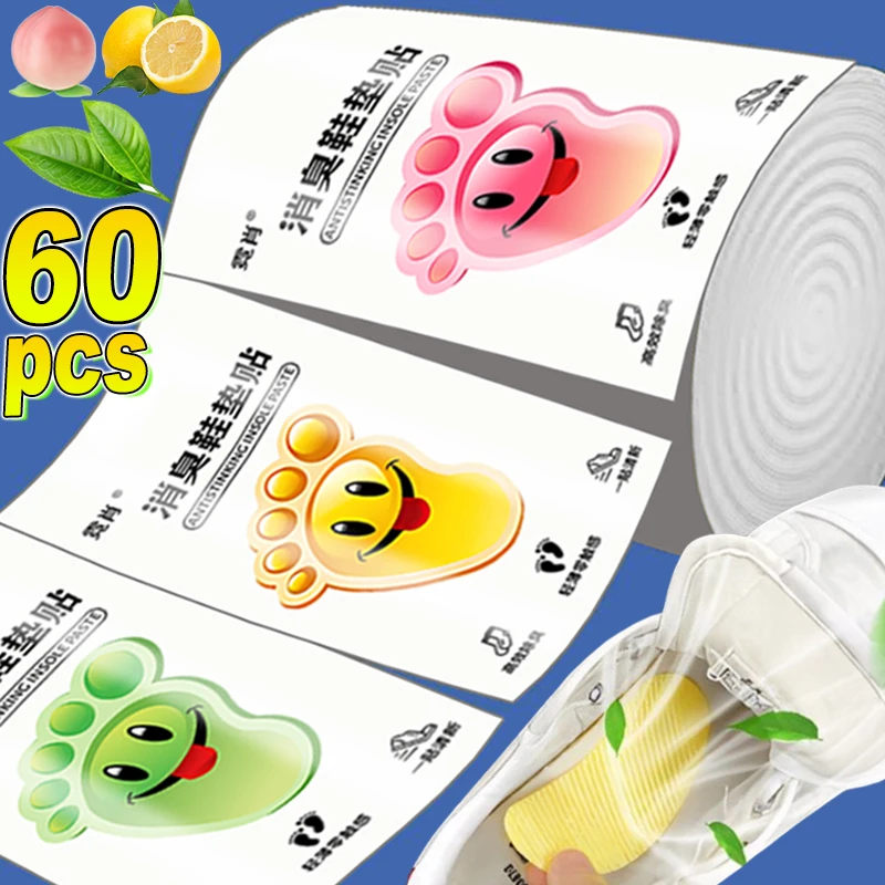 Shoes Deodorant 12/60pcs Stickers for Sneaker Smell Fresh Summer Lemon Antibacterial Men Antiperspirant Foot Care Pastes Insole