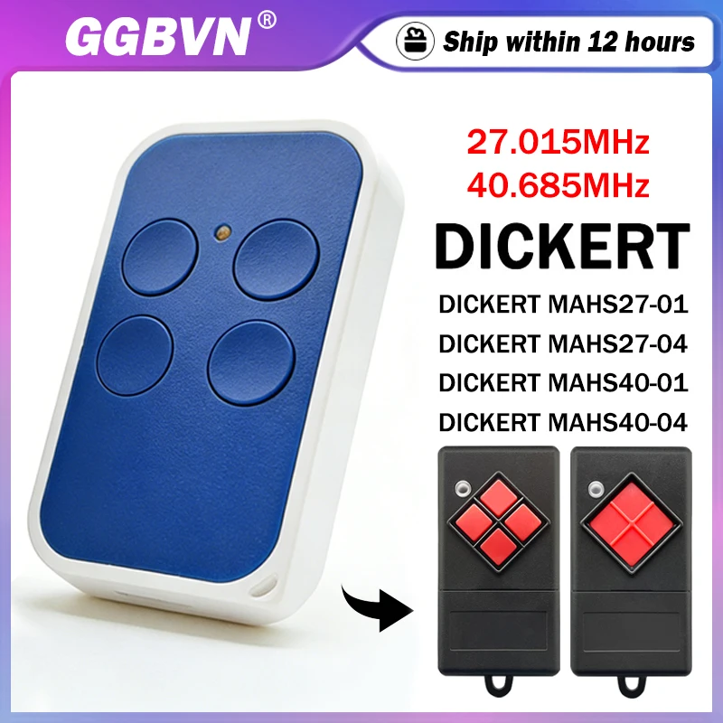 

For DICKERT MAHS40 MAHS27 MAHS40-01 MAHS40-04 40.685MHz 27.015MHz Garage / Gate Remote Control DICKERT Handheld Transmitter