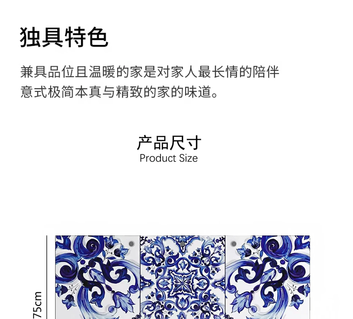 خزانة جانبية لتناول الطعام مصنوعة من الخزف الصلب باللونين الأزرق والأبيض الفاخر وخزانة تخزين فاخرة للفيلا الفنية وخزانة جانبية إبداعية #5