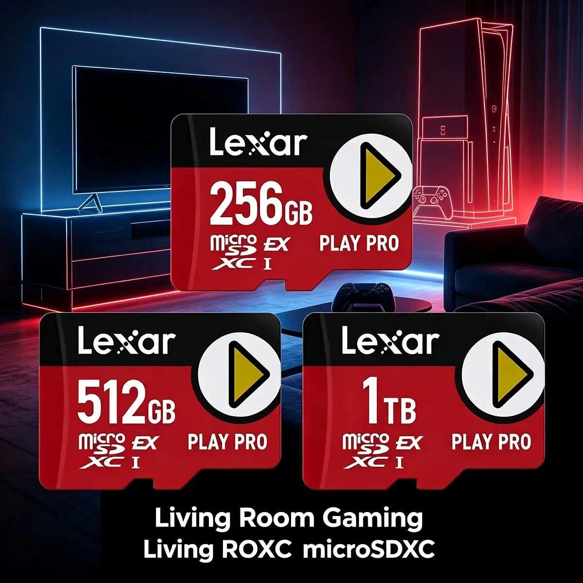 Lexar Max 900Mb/s Read Micro MicroSD Express Card Switch2 Memory Card Professional PLAY PRO TF Card 256GB 512GB 1TB for Switch 2