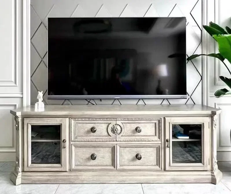 American rural architecture revival living room TV cabinet
