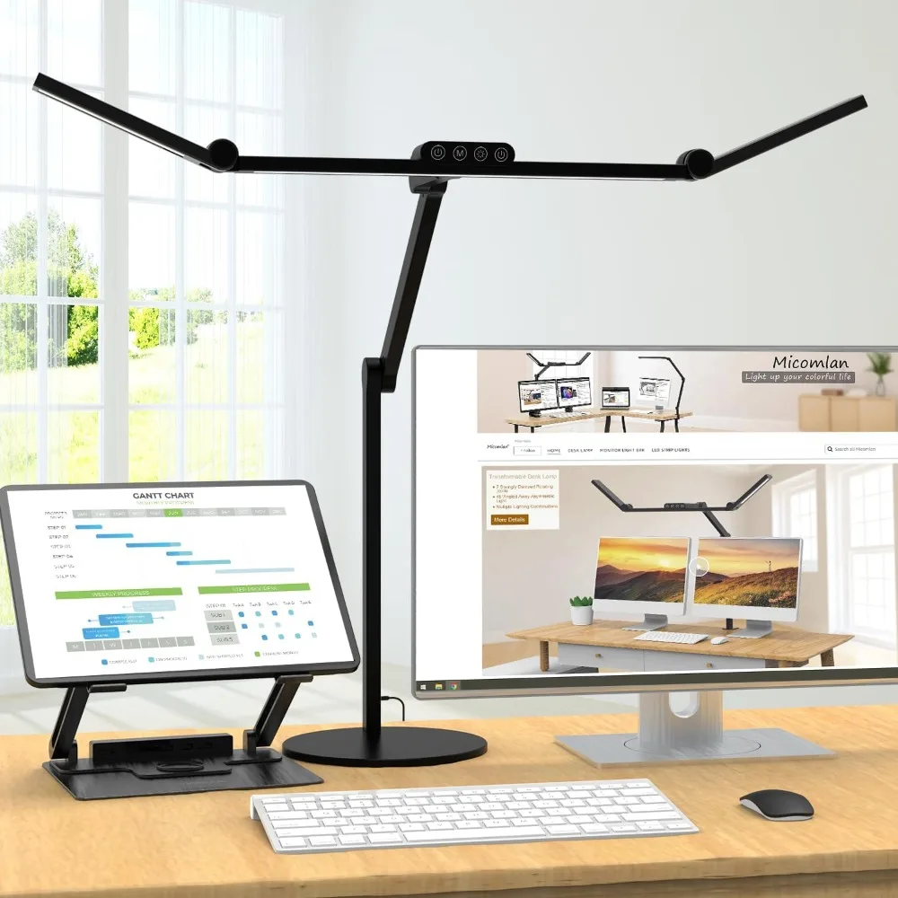 

Architect Desk Lamp with Atmosphere Lighting, Adjustable Led Desk Light for Home Office with Base,