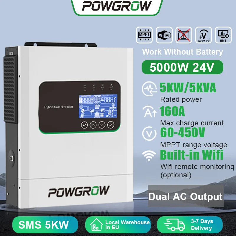 GIANDEL 5000W Power Inverter di Potenza Onda Modificata Convertitore DC 12V a AC 220V 230V con LCD Display e 3 Prese AC e 2 Porte USB & Telecomando per auto,camper