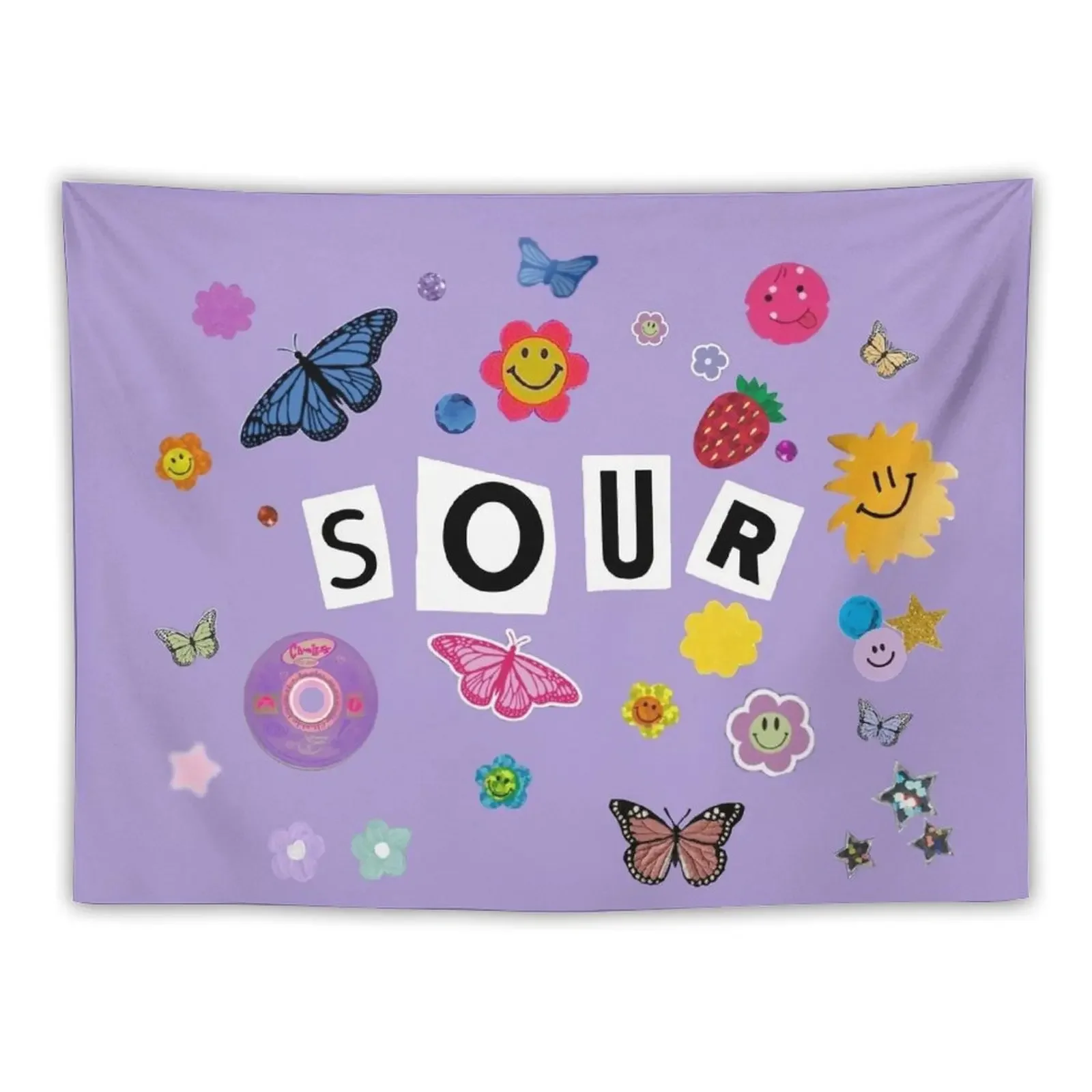 Sour all stickers Tapestry Room Decorations Aesthetic Decoration For Bedroom House Decoration Funny Tapestry