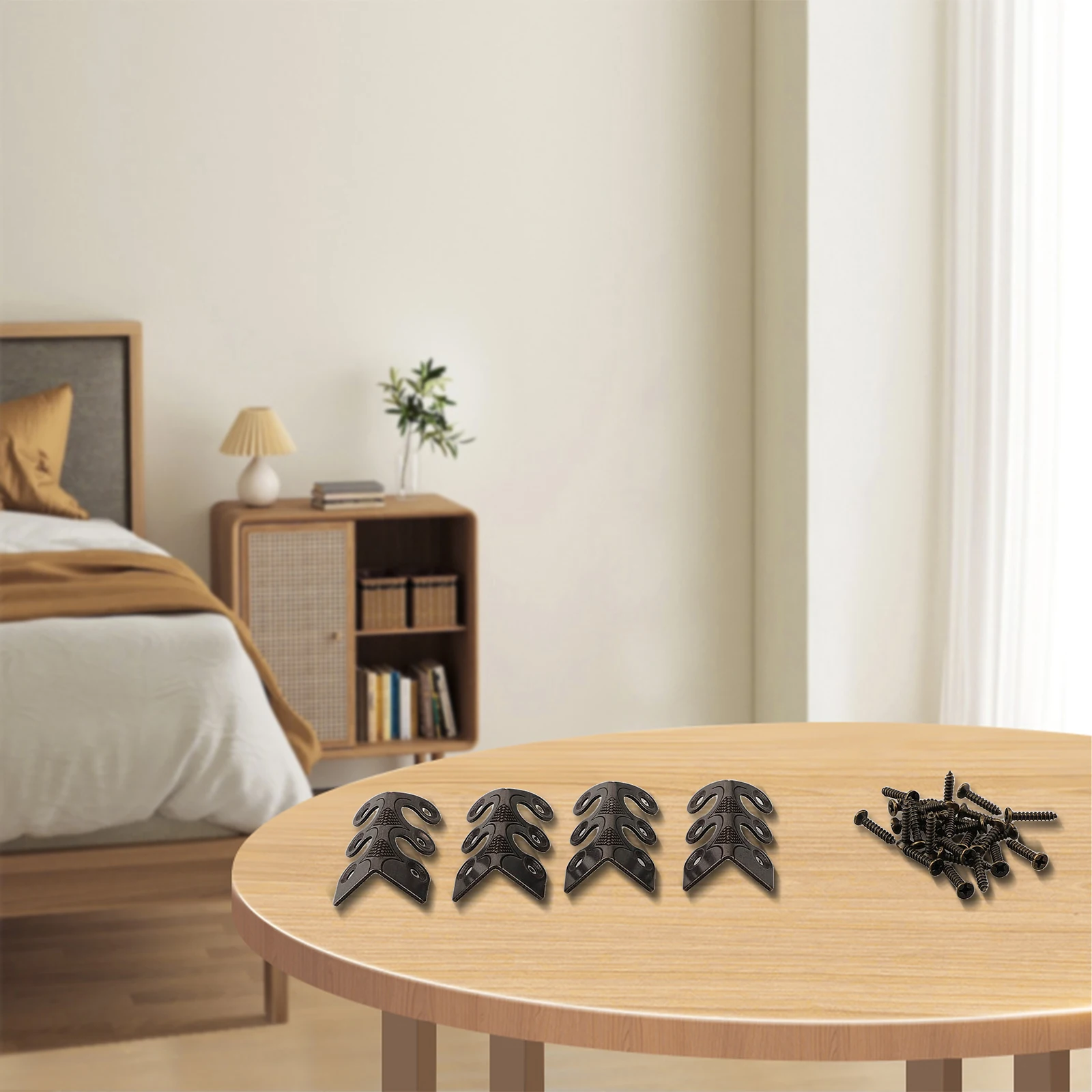 واقيات اللوح النحاسية واقيات الزوايا صنعة ممتازة واقيات الزوايا المعدنية متعددة الأغراض للاستخدام للمكاتب لخزانة الملابس #4