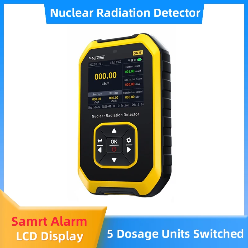 

Nuclear Radiation Detector with LCD Display Professional Marble Radioactive Ray Ionization Individual Dose Alarm Geiger Counter