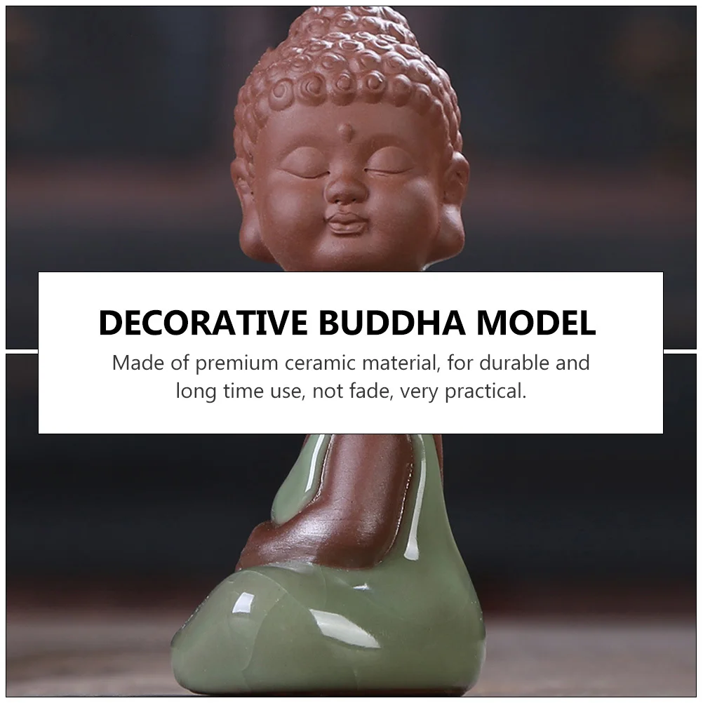 

1Pcs Kiln Buddha Statue Desktop Decoration Ceramic Tea Pet Tea Ceremony Ornament Buddha Statue Miniature Tearoom Adornment