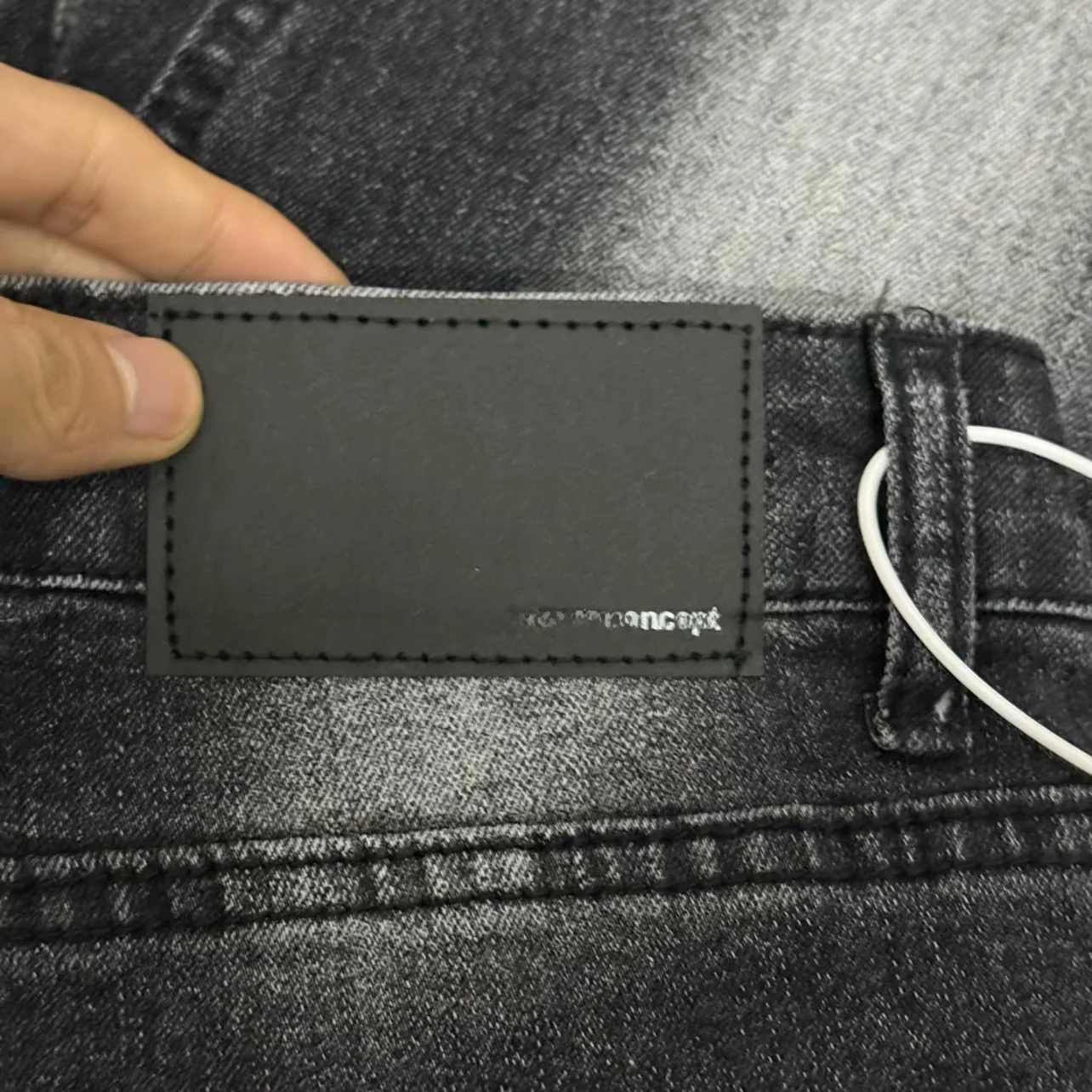 

Мужские модные эластичные джинсы American High Street Cleanfit Heavyweight, винтажные черные джинсы с завышенной талией и текстурой 57