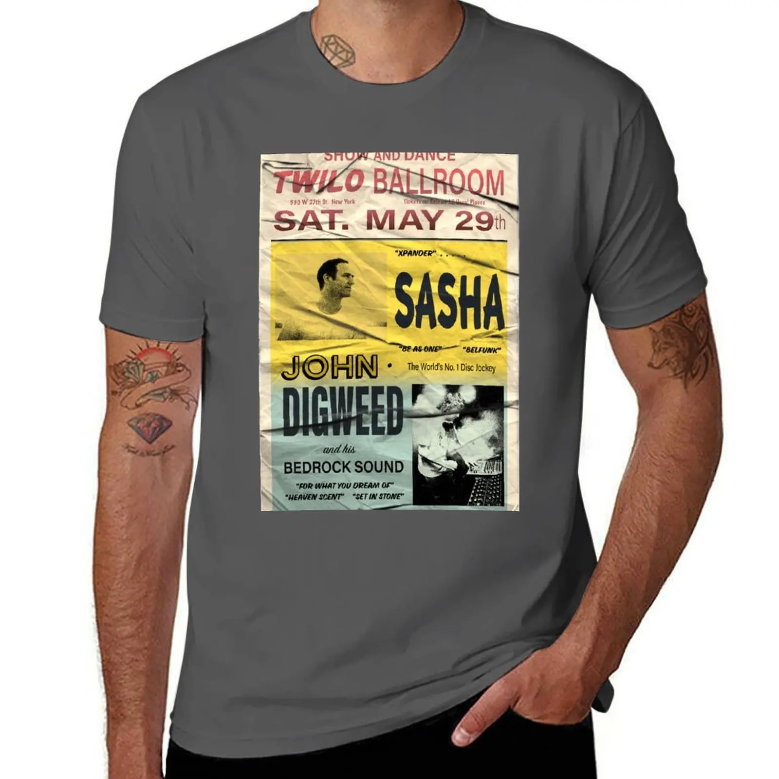 

John Poster Digweed and Sasha Retro Twilo T-Shirt Lightweight Sport Basic T-Shirt