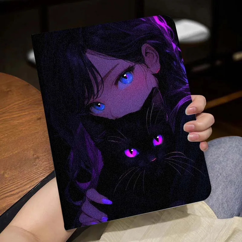 

Cartoon Cat Girl Eyes Popular For Huawei MediaPad MatePad Honor Pro V6 9 V8 X9 12 X 13.3 SE 11 11.5 Inch Tablet Case